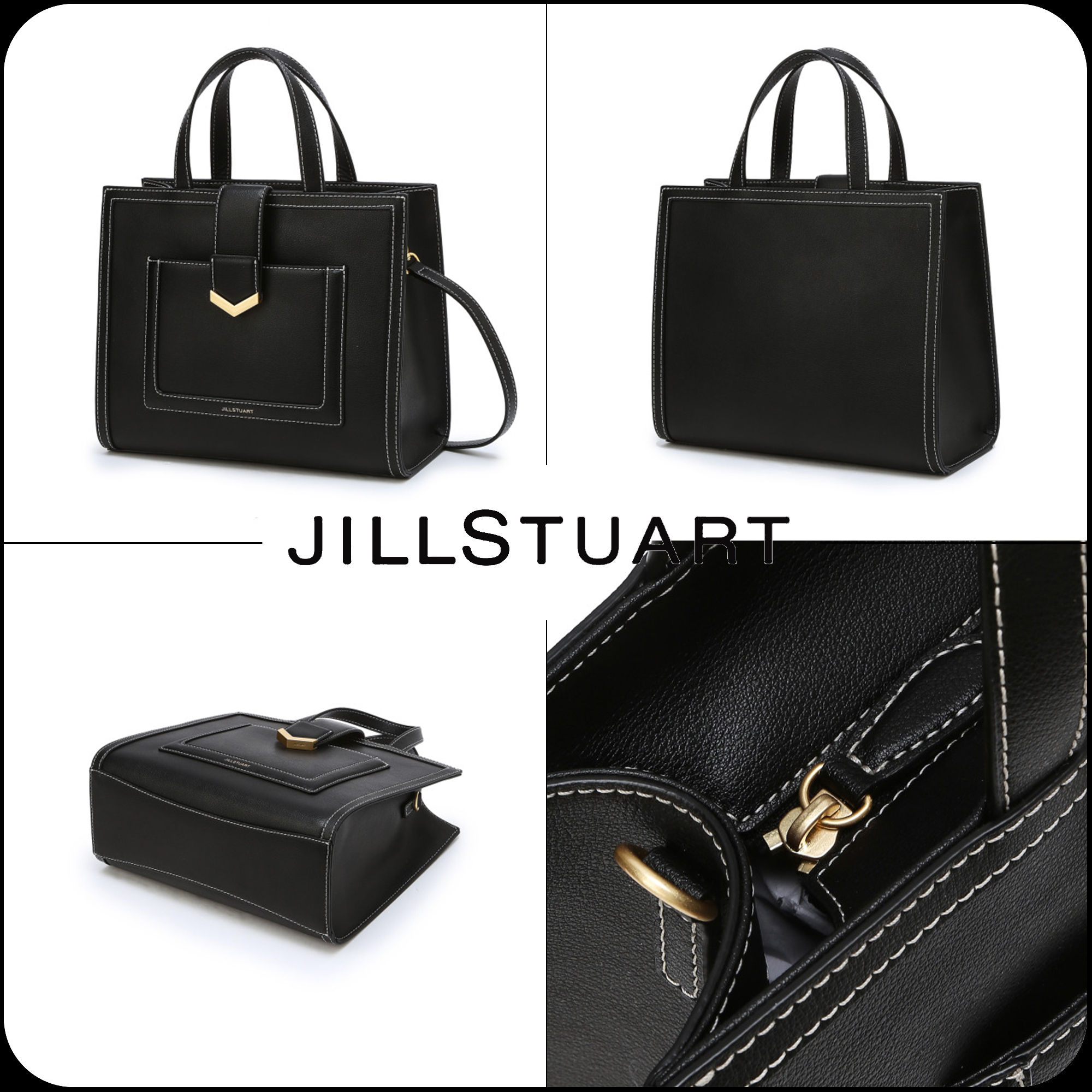 [JILLSTUART]★V EMBELLISHED COWHIDE TOTE BAG