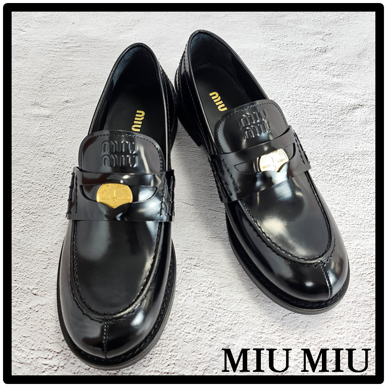 ★関税込★MIU MIU★ブラッシュドレザー ペニー ローファー★