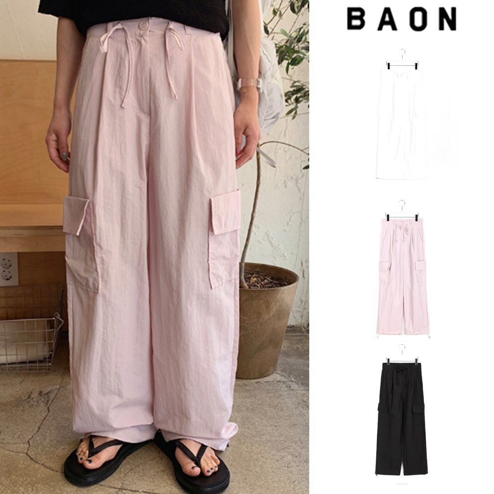 【BAON】Puttin strap three-dimensional cargo pants