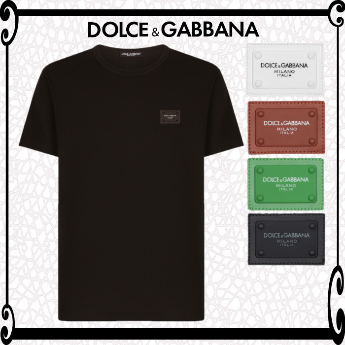 DOLCE & GABBANA 人気 Tシャツ 半袖 コットン D&G ロゴ プレート