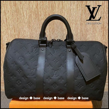 Shop Louis Vuitton Keepall Monogram 2WAY Leather Logo Boston Bags