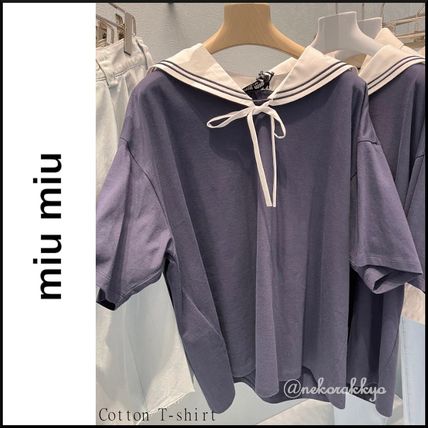 Miu Miu セーラーカラー スウェットシャツ | ブルー | FARFETCH JP