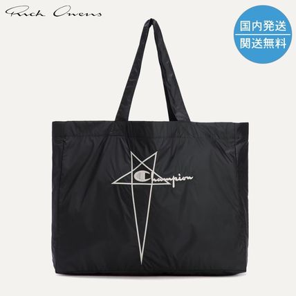 RICK OWENS Totes Monogram Street Style Plain Logo Totes