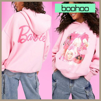 boohoo Hoodies & Sweatshirts Street Style Long Sleeves Plain Medium Oversized