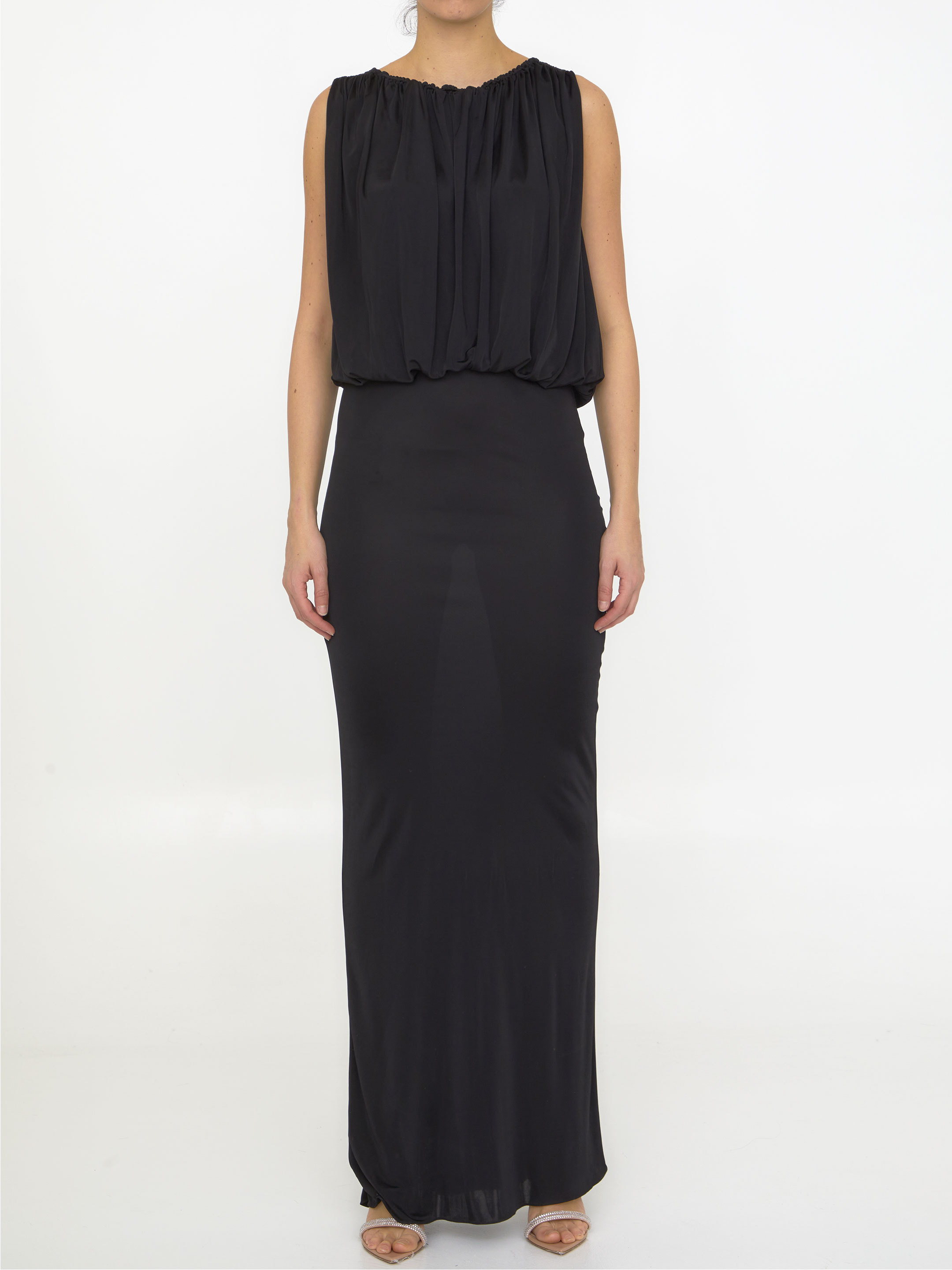 ワンピース Saint Laurent Long dress in shiny jersey