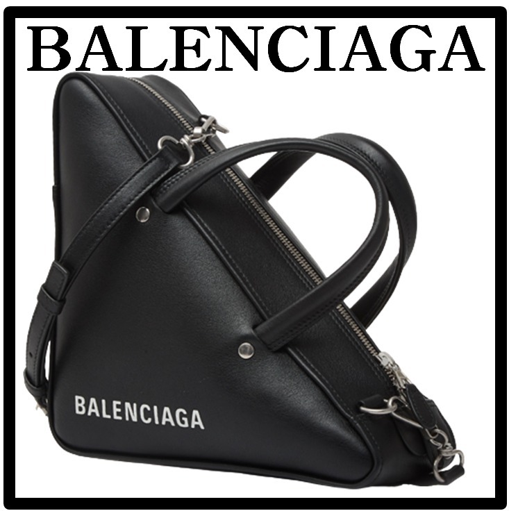 Balenciaga Logo Shoulder Strap in Black