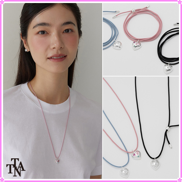 【TATIANA】Witty Cubic Heart String Necklace NZ2118〜2023夏