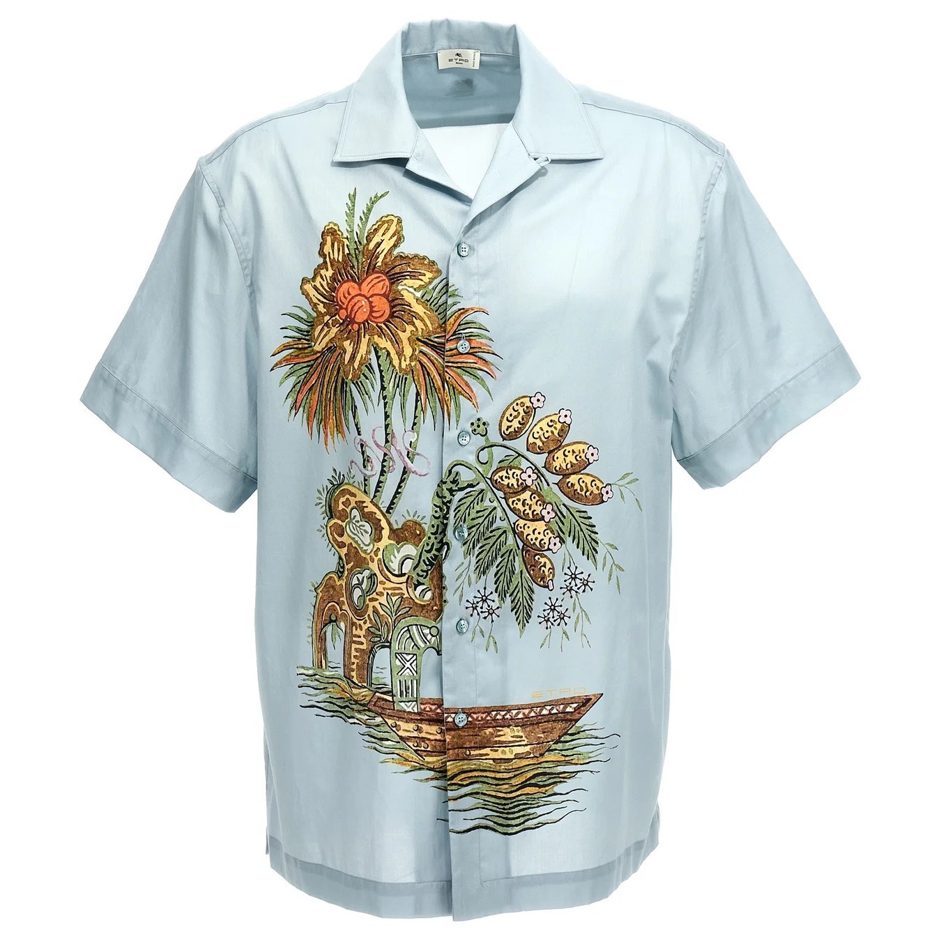 【★日本未入荷★】ETRO ☆ コットン Tシャツ フロントボールチェーンロゴ飾りコットンTシャツ / PESERICO