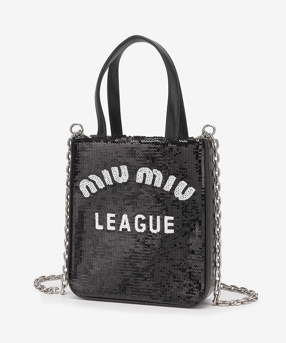 《MIU MIU》 5BA220 2F3O F0002 MINI SEQUIN SHOPPER BAG