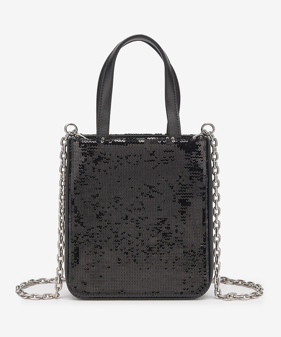 《MIU MIU》 5BA220 2F3O F0002 MINI SEQUIN SHOPPER BAG