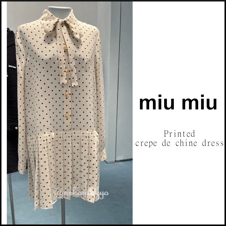 MiuMiu＊Printed crepe de chine dress シルクドレス＊送料込