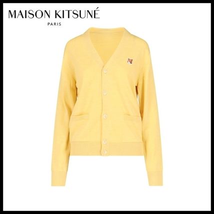 イエロー（黄色）系 MAISON KITSUNE(メゾンキツネ) カーディガン