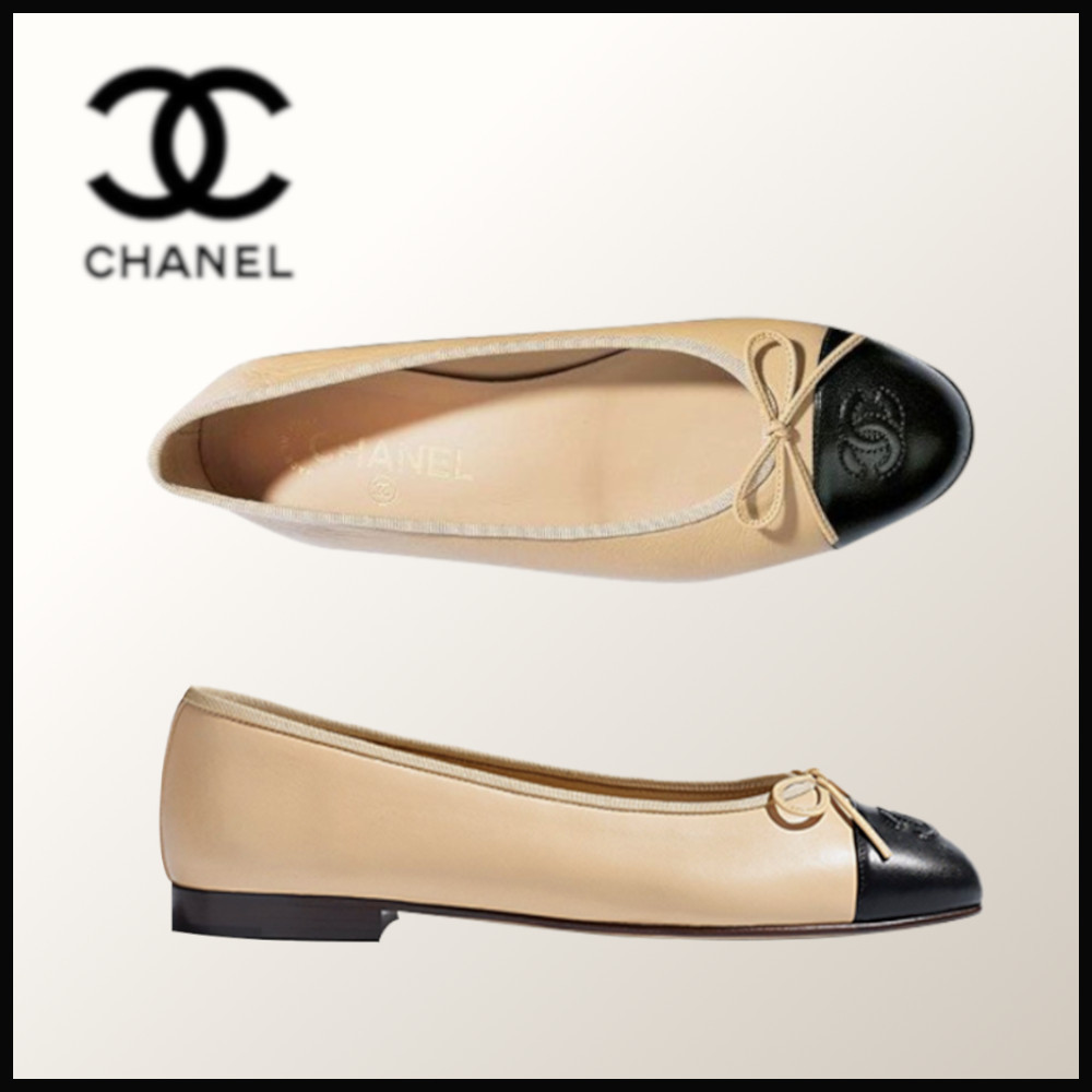 完売間近◆送料無料【CHANEL】バレリーナ ラムスキン＆ベージュ
