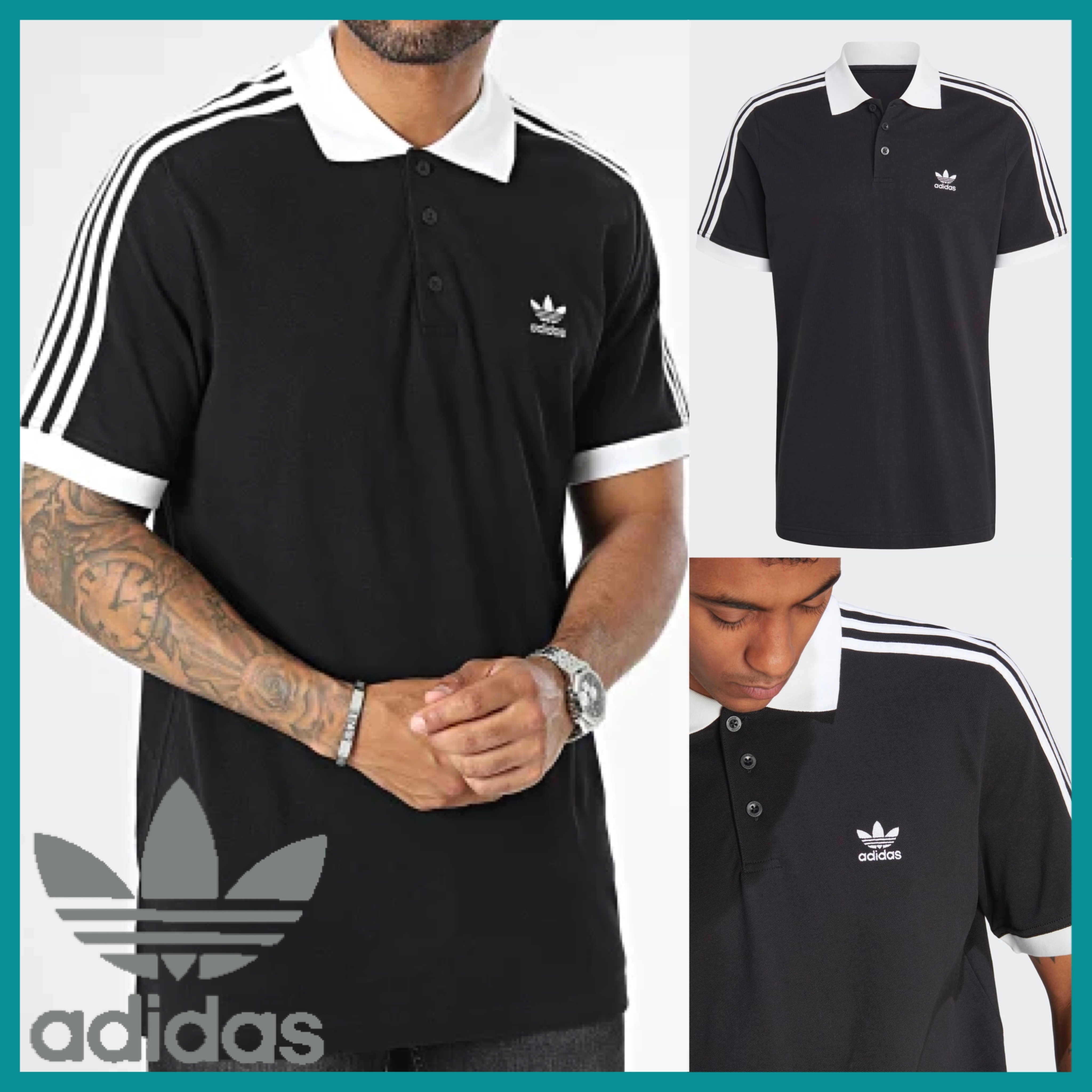 送関込 adidas Originals アディカラー 3-Stripes ポロシャツ (adidas