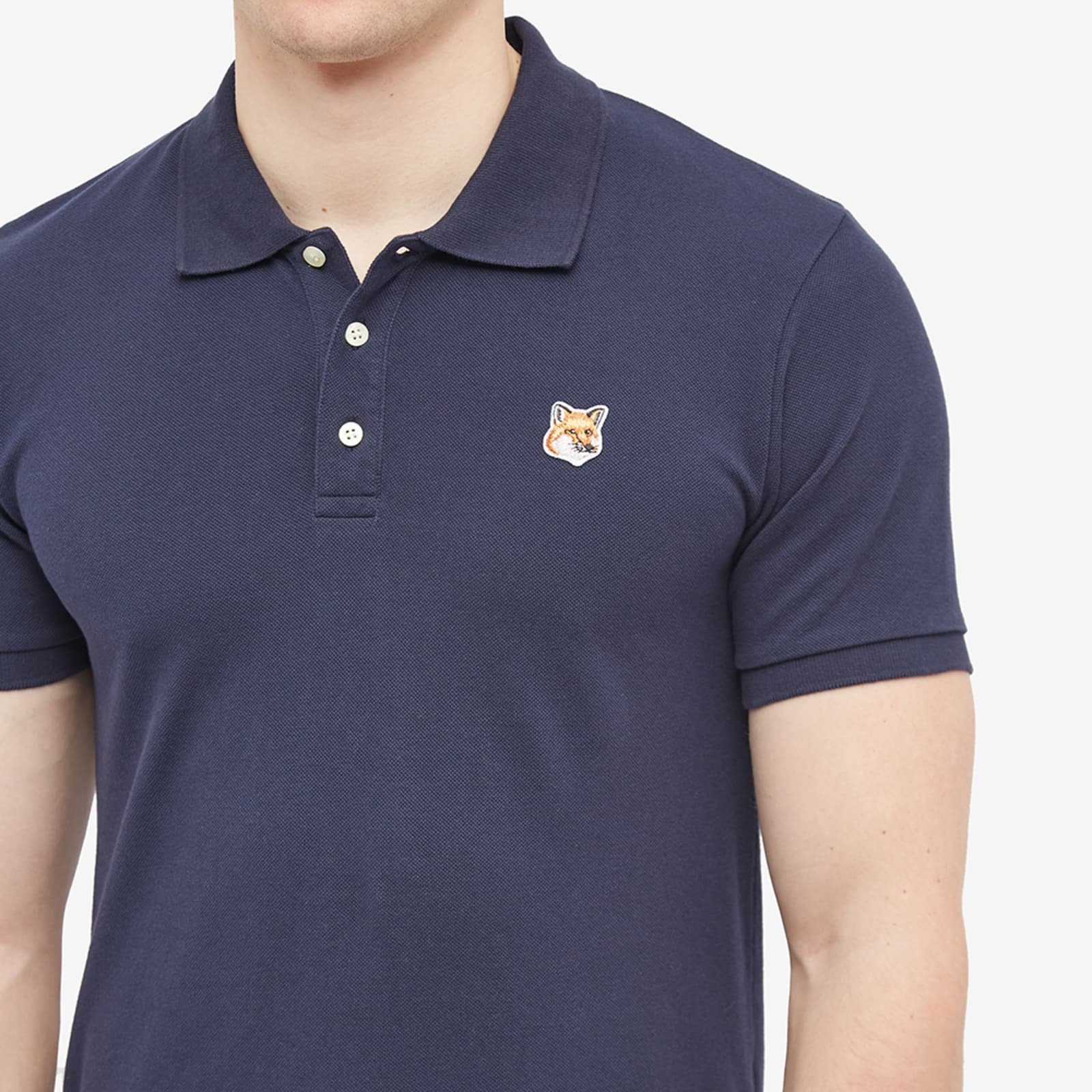 関税負担なし！MAISON KITSUNE フォックスパッチ ポロシャツ MAISON KITSUNE メゾンキツネ フォックスパッチ 半袖 ポロシャツ