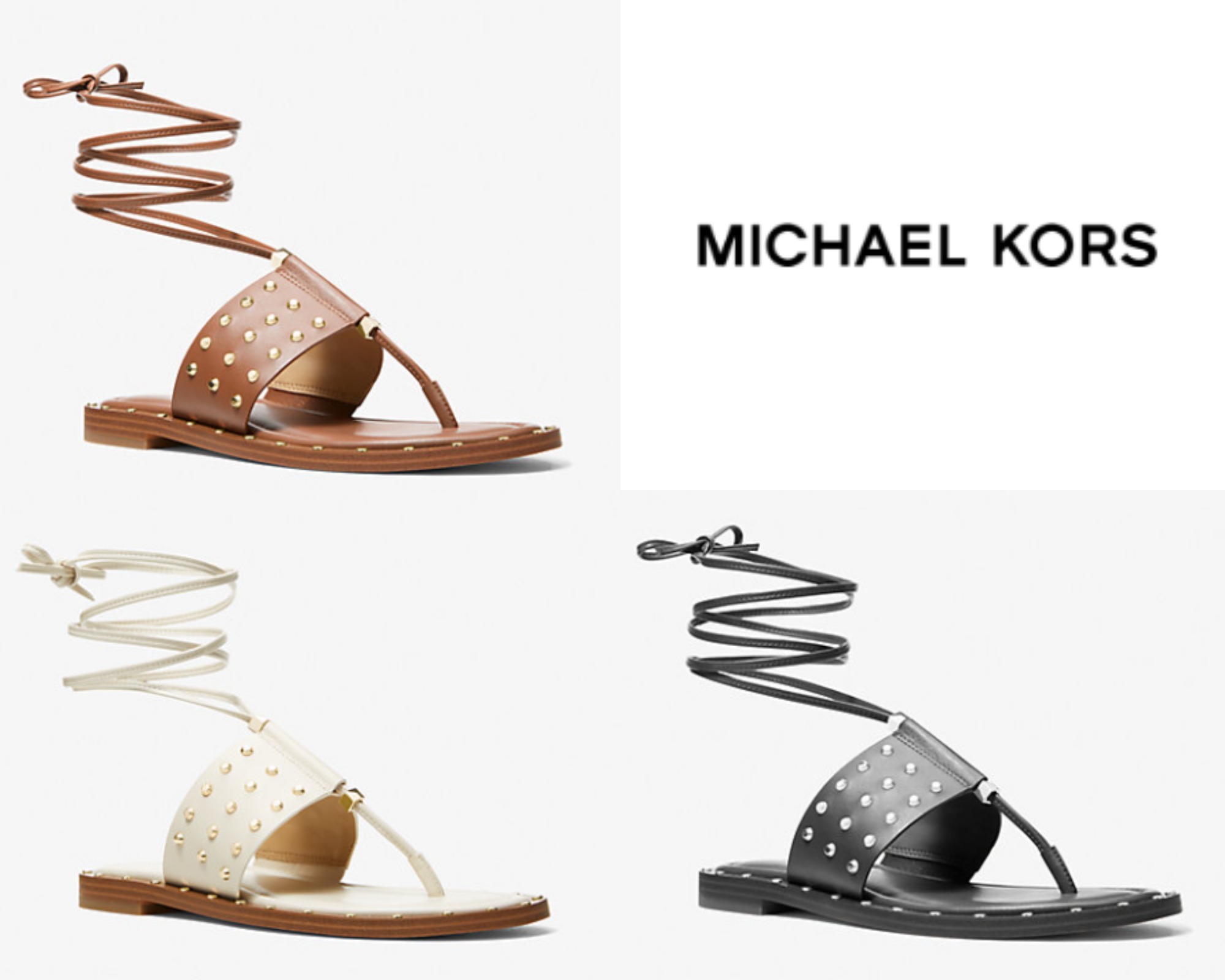 【MICHAEL KORS】SALE★ JAGGER スタッディド レザー サンダル