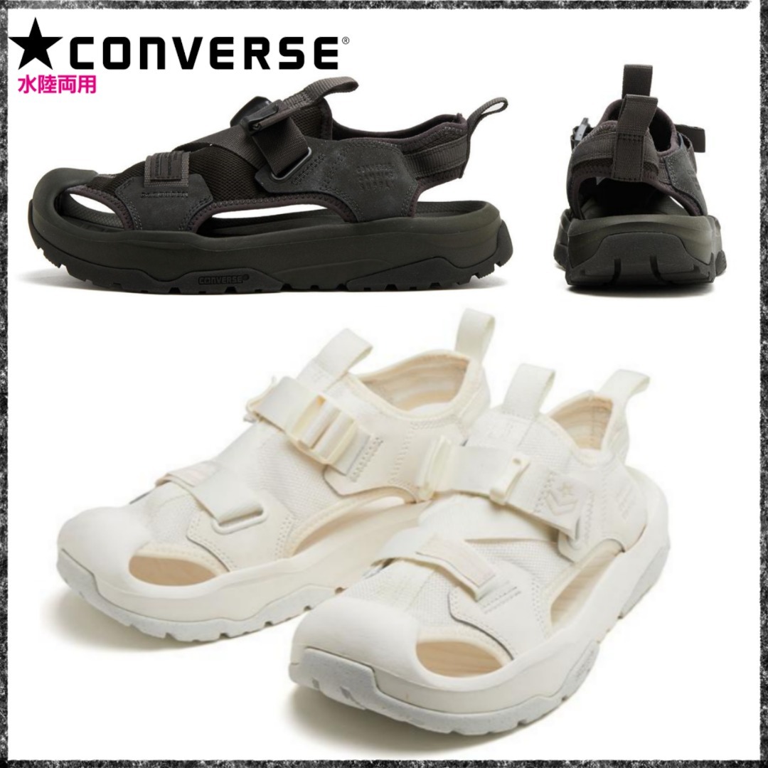 国内発送☆CONVERSE 水陸両用サンダル 黒白 アウトドア unisex