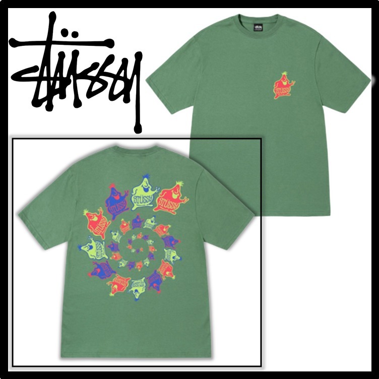 ★送料・関税込★STUSSY★MR. BLOB SPIRAL TEE★Tシャツ★Green