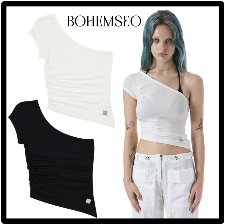 ☆送料・関税込☆Bohemian Seoul★ONE SHOULDER SHIRRING T★
