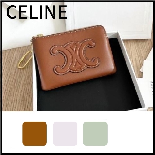 CELINE 美品 セリーヌ キュイル トリオンフ コイン カードポーチ