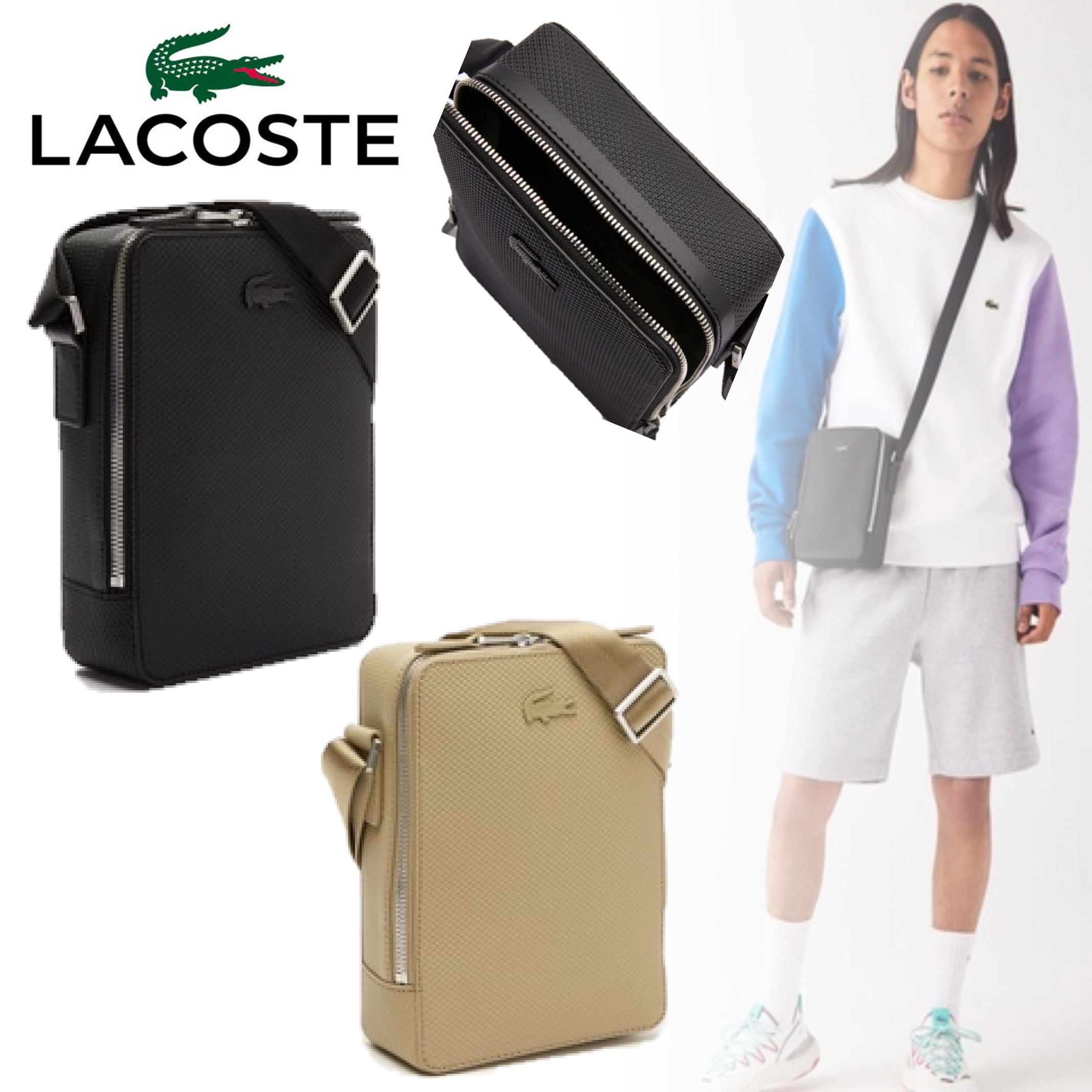 国内即発【LACOSTE】 CHANTACO バーティカルカメラバッグ