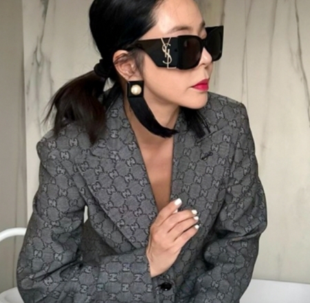 SAINT LAURENT☆SL M119F BLAZE オーバーサイズ ロゼサングラス