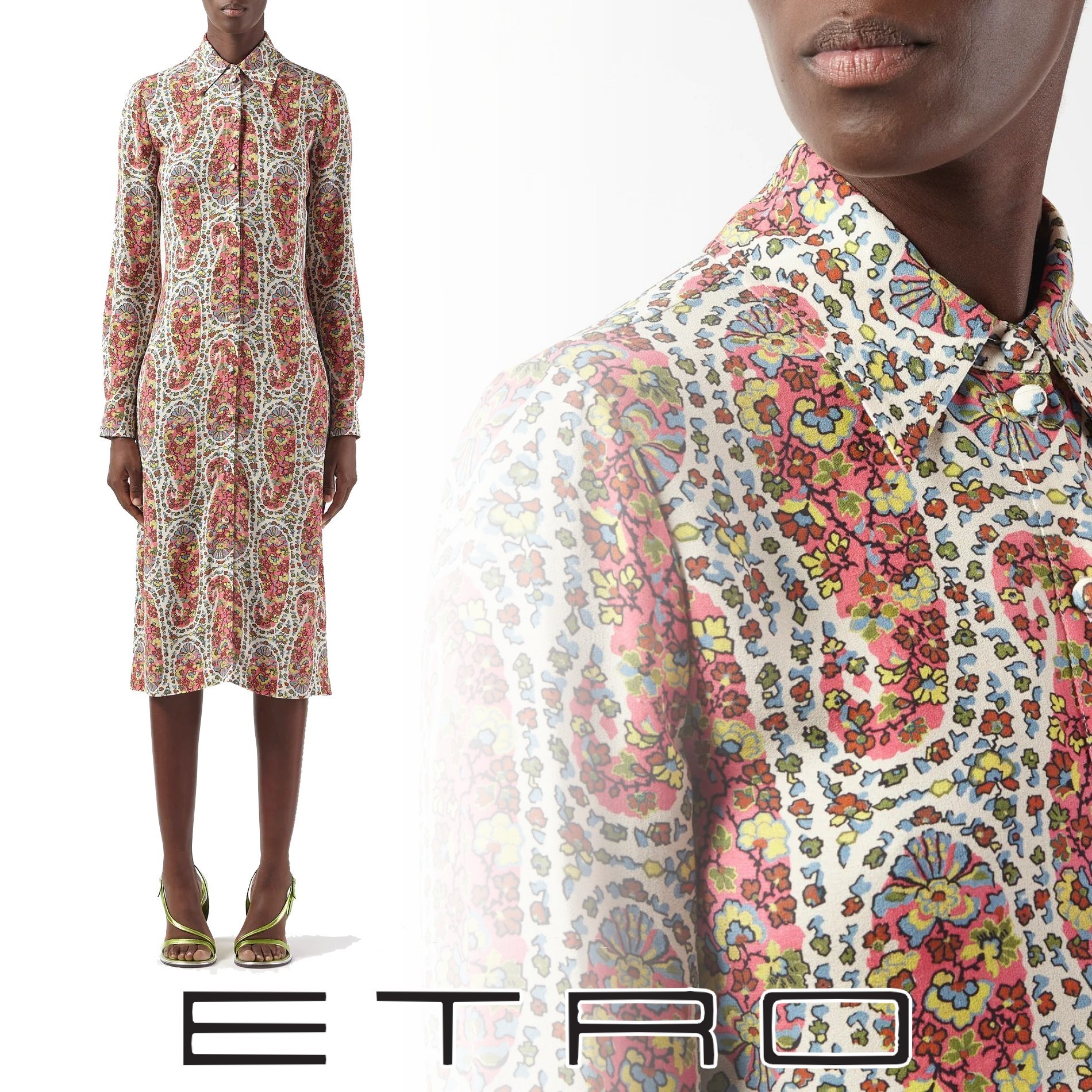 ETRO ペイズリー モチーフ シャツドレス マルチカラー