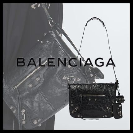 BALENCIAGA Shoulder Bags Casual Style Unisex Lambskin Street Style 2WAY Plain