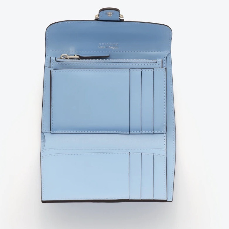 DELVAUX《Brillant Compact Wallet》アズール Box Calf 直営店