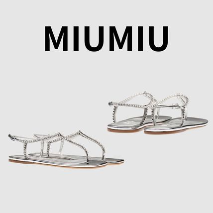ビジュー MiuMiu(ミュウミュウ) サンダル・ミュール(レディース