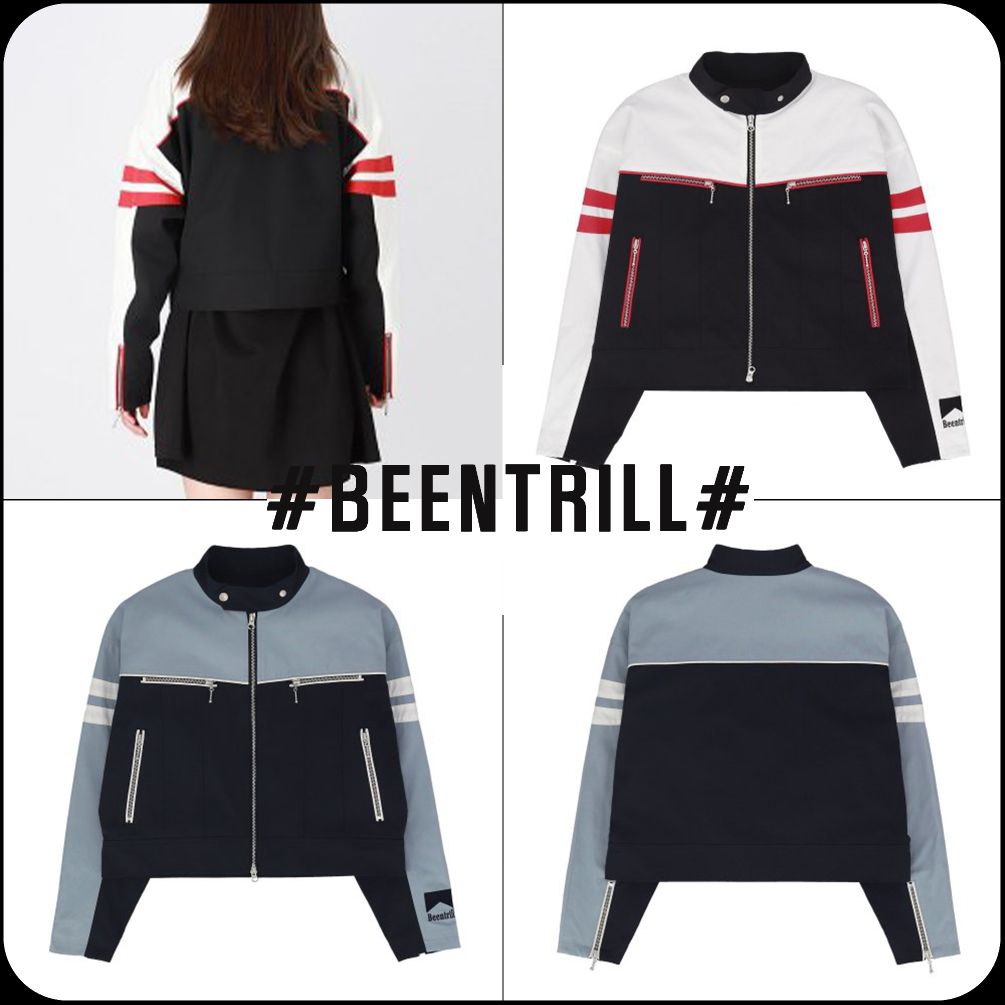 [BEENTRILL]★(WOMEN'S) RACING COLOR BLOCK RELAX FIT JUMPER