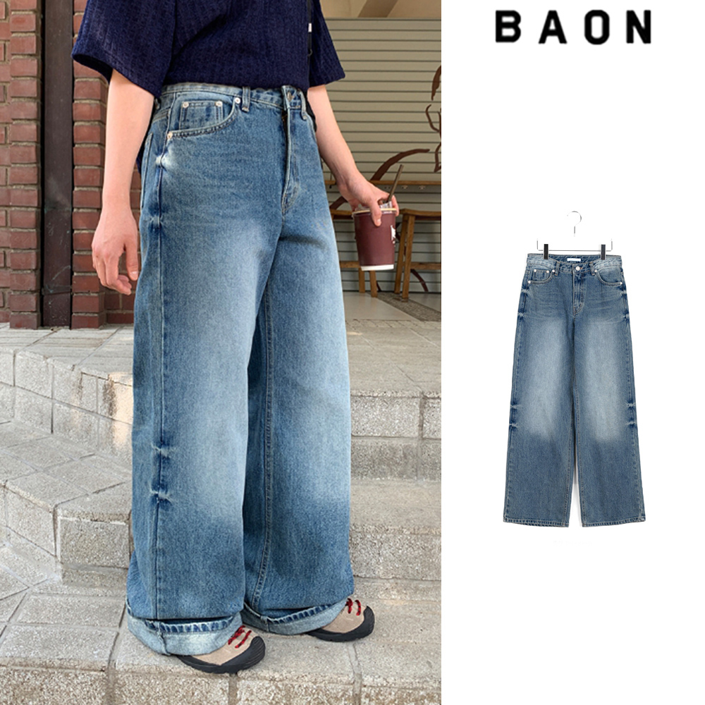 【BAON】Givar Washing Semi-Bootcut Denim Pants