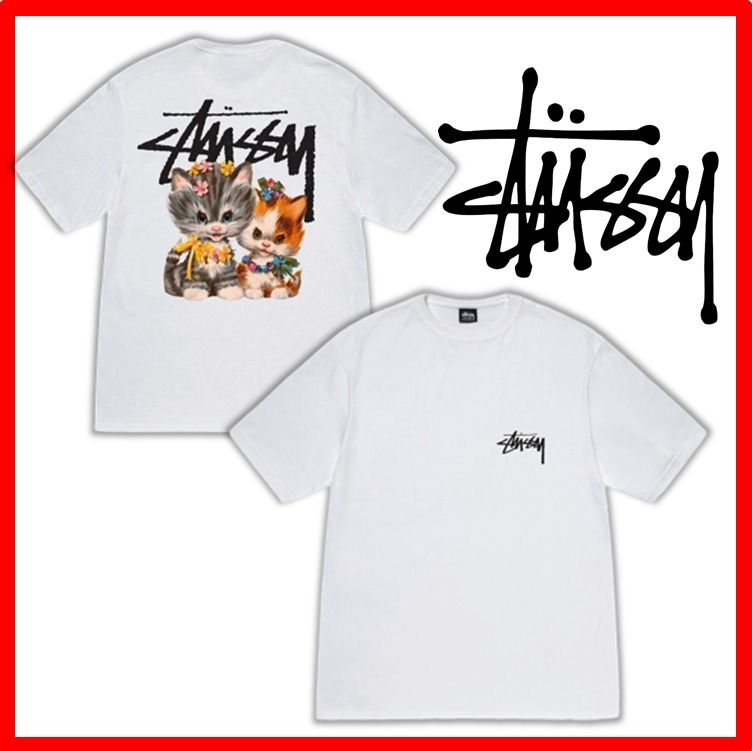 ★韓国の人気★【STUSSY】★KITTENS TEE★Tシャツ★White★