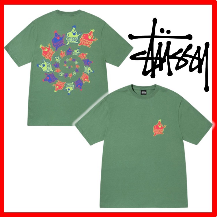 ★人気★【STUSSY】★MR. BLOB SPIRAL TEE★Tシャツ★Green★