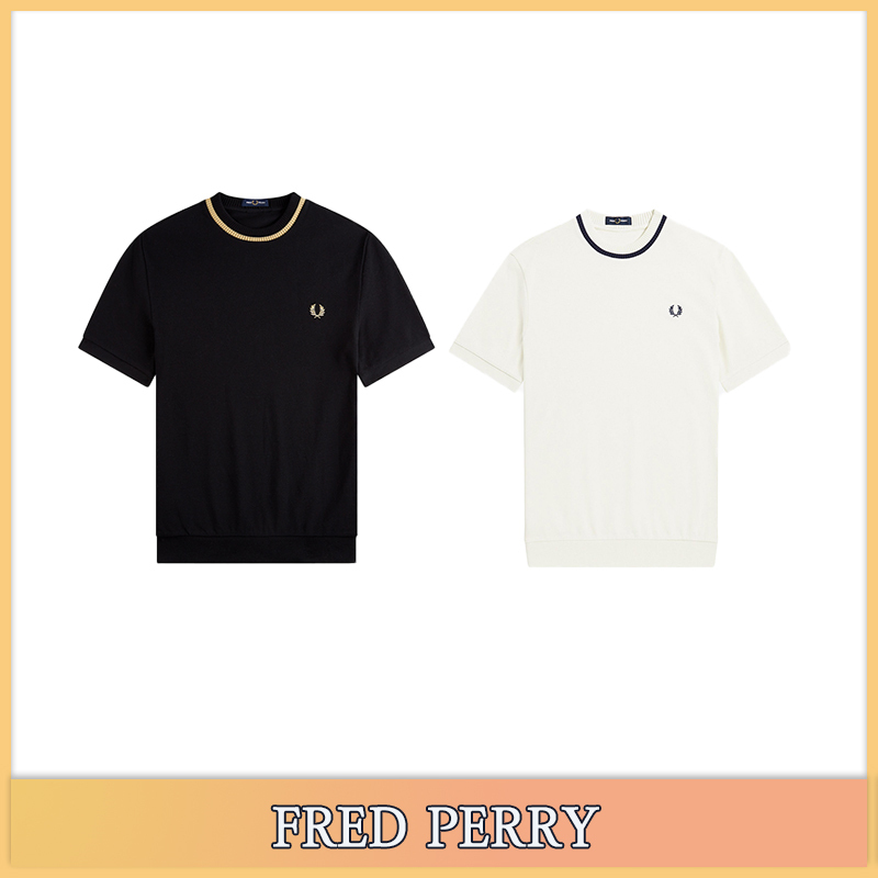 【FRED PERRY】★送料・関税込★クルーネック ピケTシャツ