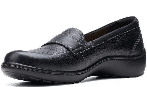 即納 送料無料 Clarks 23cm/ 24.5cm ウエッジ フラット レザー