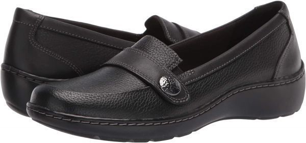 即納 送料無料 Clarks 23cm/ 24.5cm ウエッジ フラット レザー