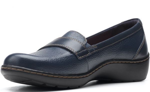 即納 送料無料 Clarks 23cm/ 24.5cm ウエッジ フラット レザー
