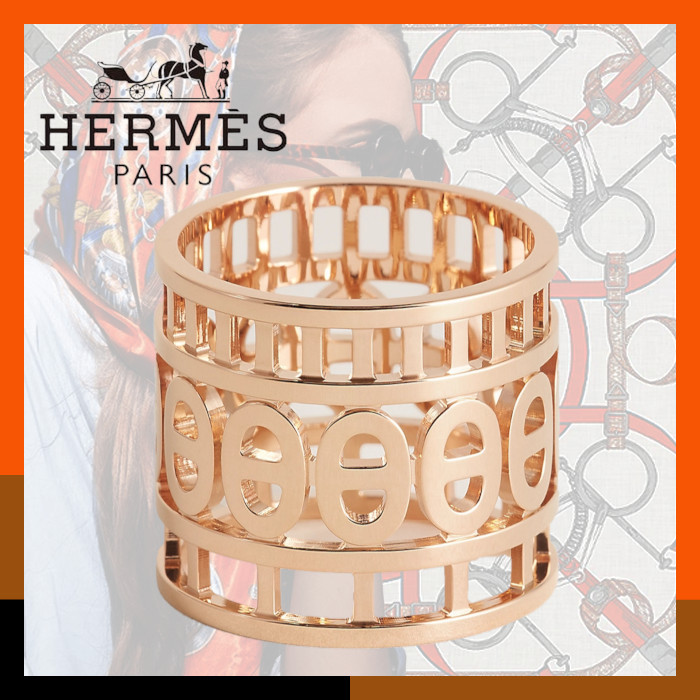 HERMES リング 指輪 ピンクゴールド Chaine d’ancre Divine GM