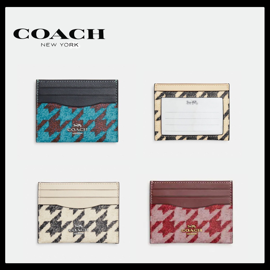 【Coach】Slim Id Card Case With Houndstooth Print◆国内発送