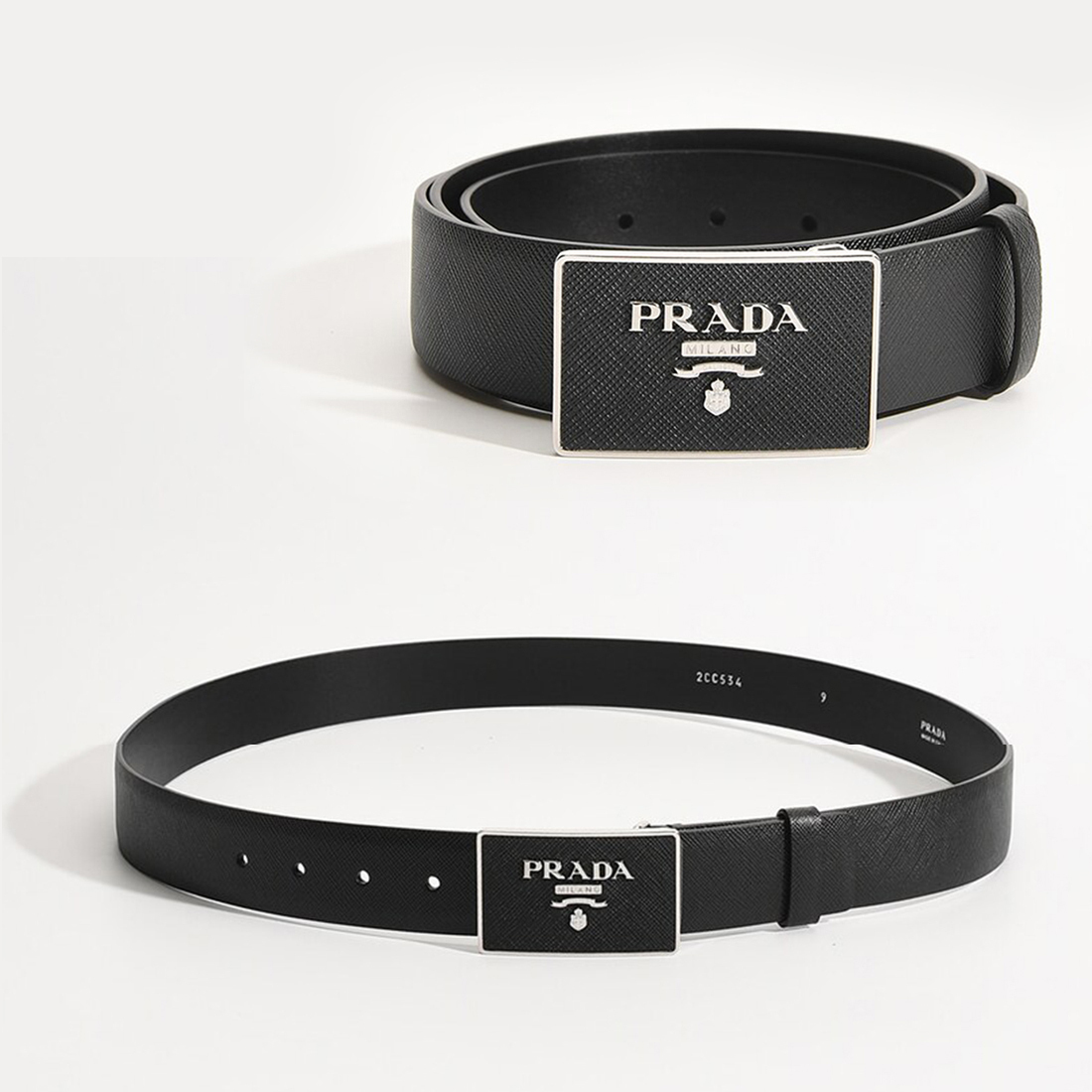 関税負担なし☆PRADA プラダ サファイノ 革ベルト