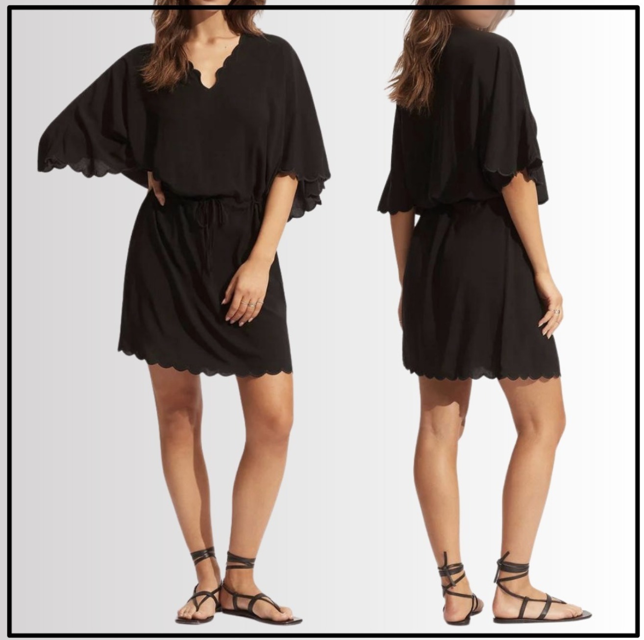 【SEAFOLLY】Gia Scallop Kaftan/サマードレス/ビーチ/リゾート