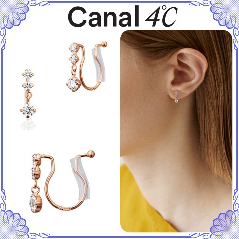 大人気!! Canal 4℃ K10 ピンクゴールド イヤリング