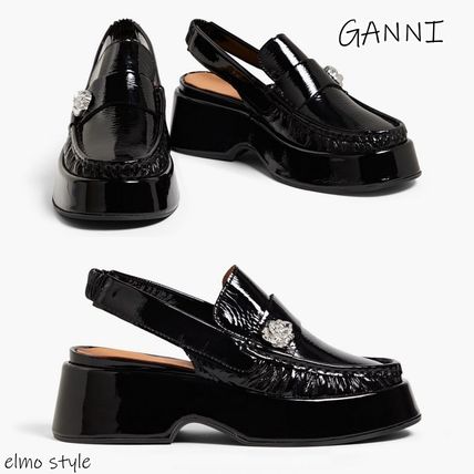 GANNI パテントレザー スリングバックローファー (Ganni/ローファー