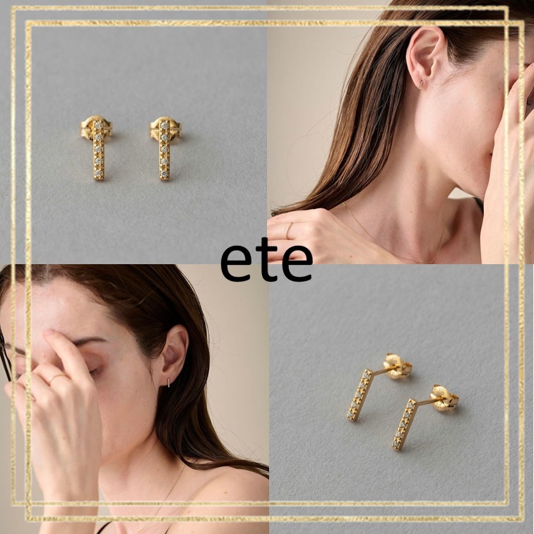 ete エテ ピアス ビジュー バー ジルコニア ギフト ★国内発送★