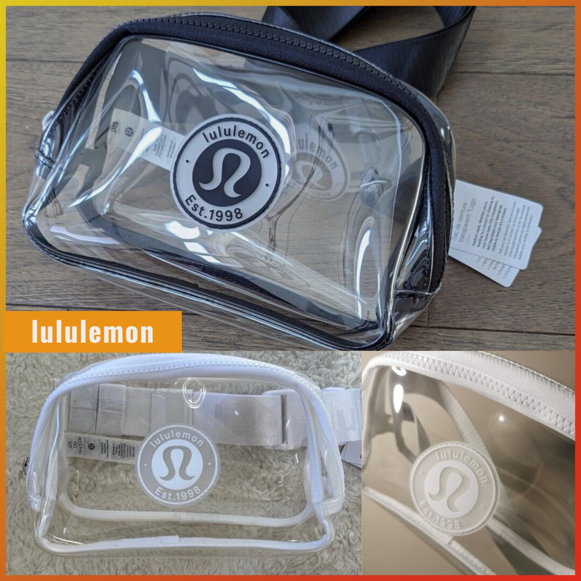 ルルレモン☆ロゴが可愛い クリア ベルトバッグ☆Clear Belt Bag