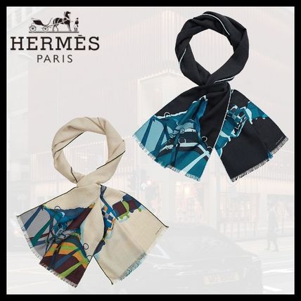 ネイビー（紺）系 HERMES(エルメス) ストール(メンズ) - 海外