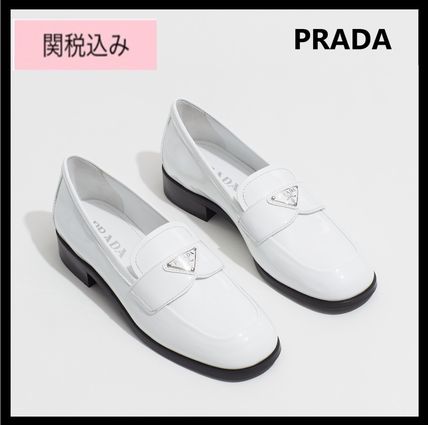 PRADA Loafer & Moccasin Round Toe Casual Style Street Style Leather Party Style