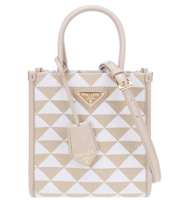 トートバッグ PRADA SYMBOLE EMBROIDERED MINI TOTE BAG