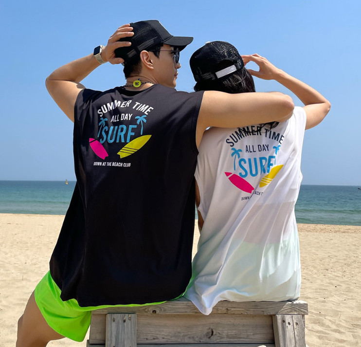 ☆GOGOBEACH x SURFERS CO☆サマー 袖なし ラッシュガード